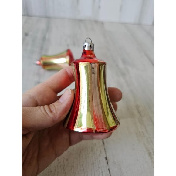 Vintage Bell striped red green ornament Xmas set - Picture 9 of 12